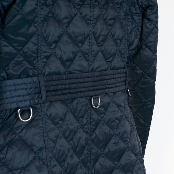 Burberry Baughton Navy Belted Hooded Quilted Coat - Picture 11 of 16